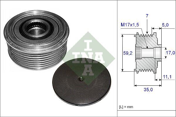 ALTERNATÖR KASNAĞI RULMANLI TRANSİT 2.4 TDCI 00-06 ALTERNATÖR OEM NO İÇİN: 2C1T10300BA
