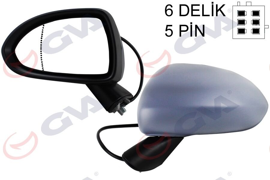 DIŞ DİKİZ AYNASI SOL CORSA D 06 ELEKTRİKLİ ISITMALI ASTARLI ASFERİK 5 FİŞ VM-964EHPAL 13187615