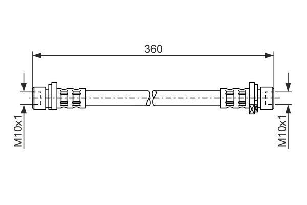 FREN HORTUMU; ARKA. 360.00 MM