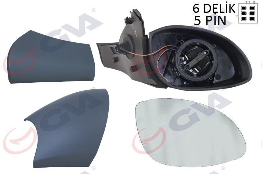 DIŞ DİKİZ AYNASI SAĞ VECTRA B 96 ELEKTRİKLİ ISITMALI KONVEKS 5 FİŞ VM-166EHR 1428718