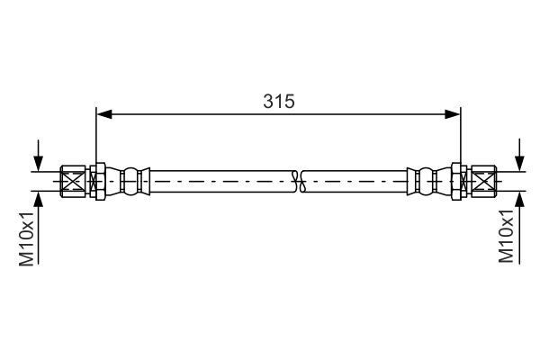 FREN HORTUMU; ARKA. 315.00 MM