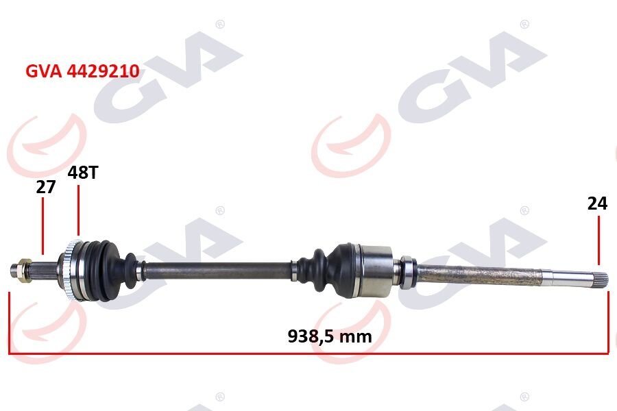 KOMPLE AKS SAĞ SCUDO-EXPERT-JUMPY 1.9D 96-06 ABS Lİ 48DİŞ 938mm