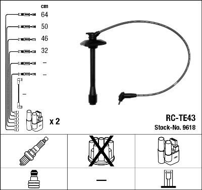 BUJİ KABLOSU TOYOTA CORONA 2.0L 3S-FE ST191 92-94-CARINA E 2.0L 3S-FE ST191E 95-98-RAV4 2.0L 3S-FE S XA10 95-00 RC-TE43