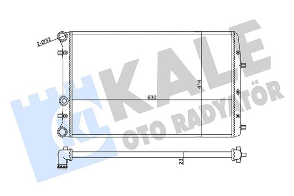 SU RADYATÖRÜ VW POLO 02 SEAT CORDOBA-IBIZA III 02 SKODA FABIA 99 1.2 1.4 1.6 16V 1.9TDI MT AC NAC MEKANİK 630x414x23 6Q0121253Q-6QE121253A