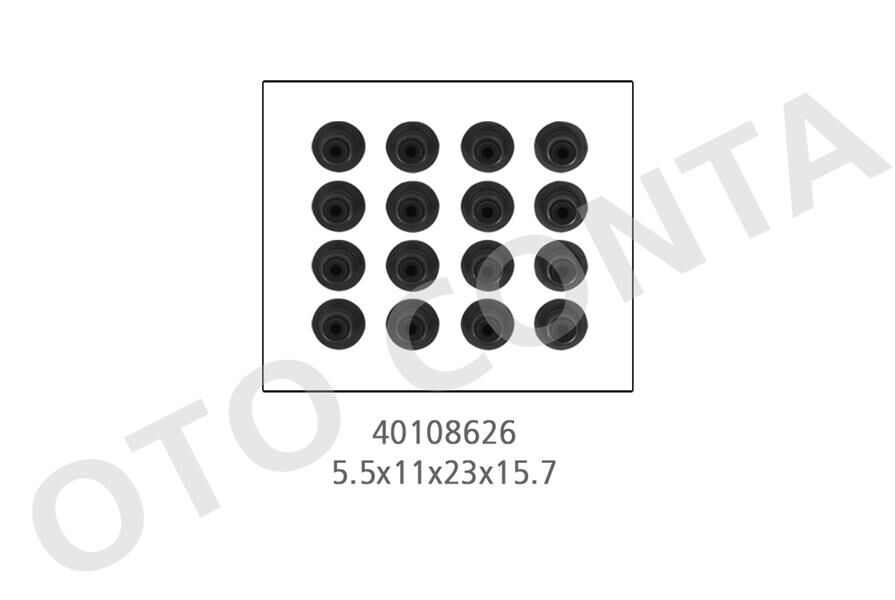 SUBAP LASTİĞİ 16 adet CLIO II-KNG-TWINGO I 1.2 16V 01 5.5x11x23x15.7mm D4D700-720-D4F702-704