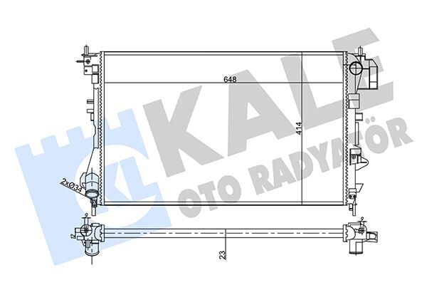 SU RADYATÖRÜ OPEL VECTRA C 1.6 1.8 1.6 16V 02-08 SAAB 9-3 1.8 2.0T 03-15 MT AC NAC MEKANİK 648x414x23