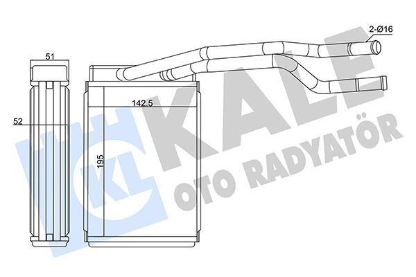 KALORİFER FORD FIESTA 02 14-ECOSPORT 03 12 BRAZING AL-AL 195X142.5X52 KALORİFER RADYATÖRÜ