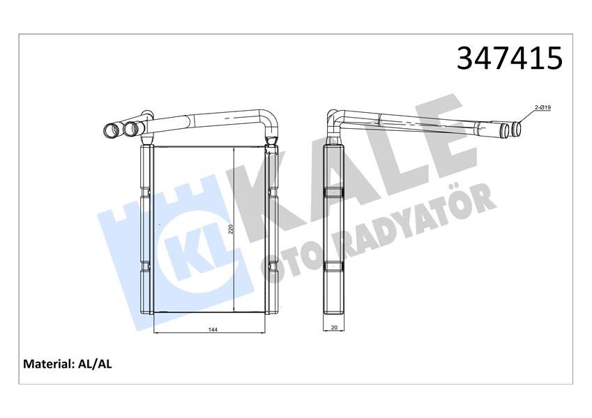 KALORİFER RADYATÖRÜ KIA RIO 1.4L G4EE benzinli 05-10 1.6L G4ED benzinli 05-10 1.5L CRDİ 4 silindi r 05- - ALEMİNYUM