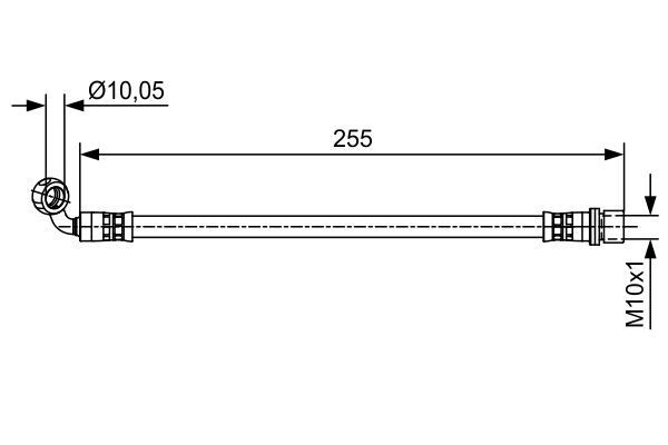 FREN HORTUMU SOL; ARKA. 255.00 MM