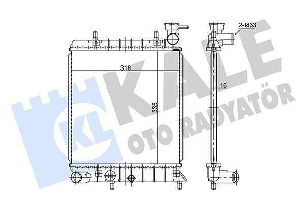 RADYATÖR ACCENT-ACCENT II 1.3 AL/PL/BRZ 335x317x16