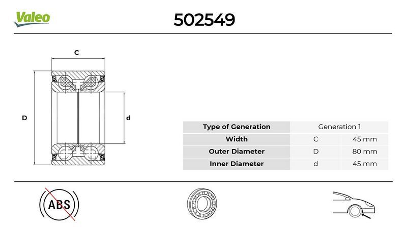 ON TEKERLEK RULMANI KIT VW California 2.5 1998.05 2003.04