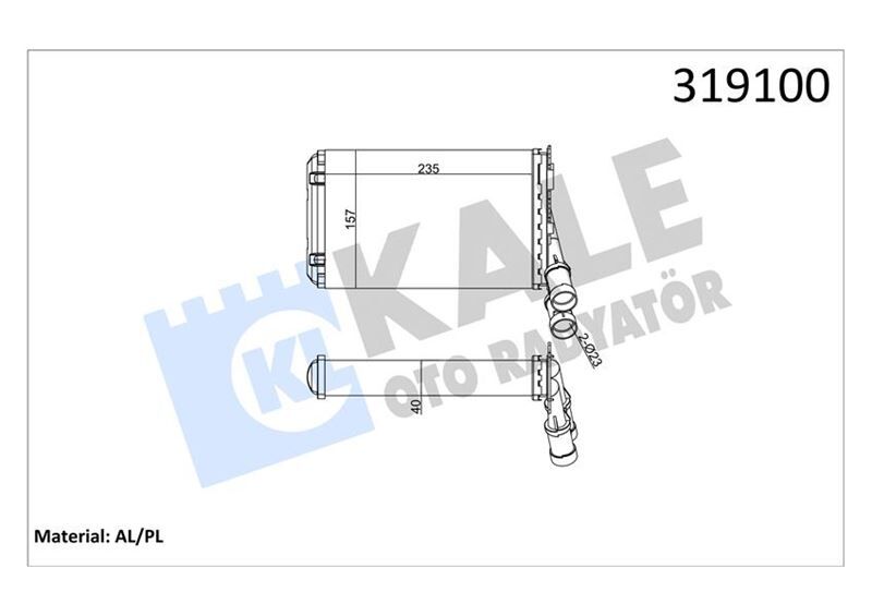 KALORİFER RADYATÖRÜ PARTNER-BERLINGO 1.9D-2.0HDI 97-08 -P306-XSARA-XANTIA-ZX 1.6-1.8-2.0-1.4HDI-1.5D 97-05 BEHER TİPİ