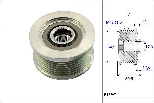ALTERNATÖR KASNAĞI RULMANLI NISSAN NAVARA 2.5L YD25DDTİ DCİ D40 4x2 4x4 04- / PATHFINDER 2.5L YD25DDTİ DCİ R51 4x4 05-