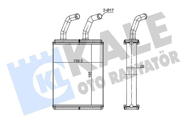 KALORİFER RADYATÖRÜ KIA PREGIO 2.7L J2 98- BESTA 2.5L D4BH 02- KLİMALI ARAÇLAR İÇİN - ALEMİNYUM