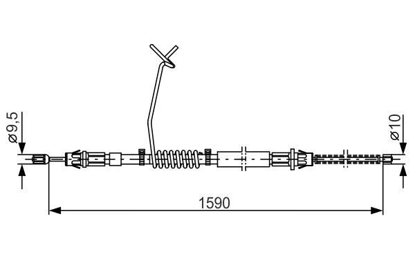 EL FREN TELİ SOL ARKA1590mm TRANSİT V184 00-06