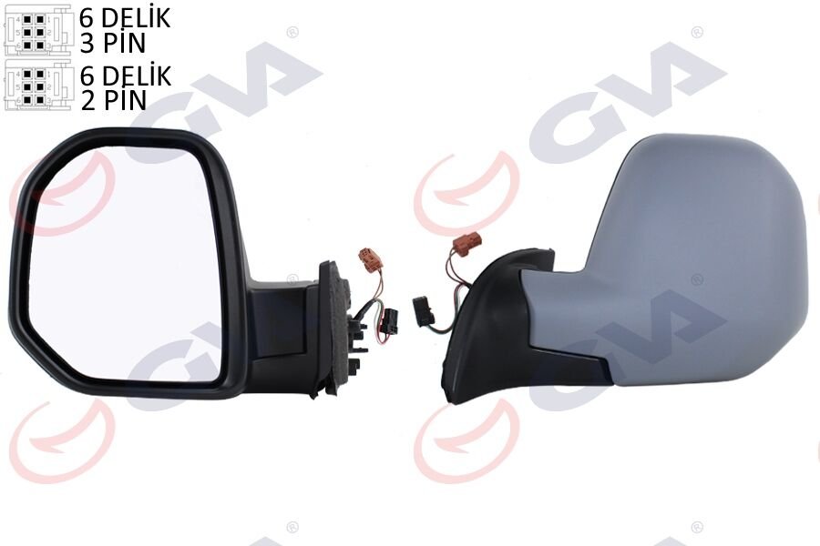 DIŞ DİKİZ AYNASI SOL BERLINGO-PARTNER 08 ELEKTRİKLİ ISITMALI ASTARLI KONVEKS VM-6118EHPL