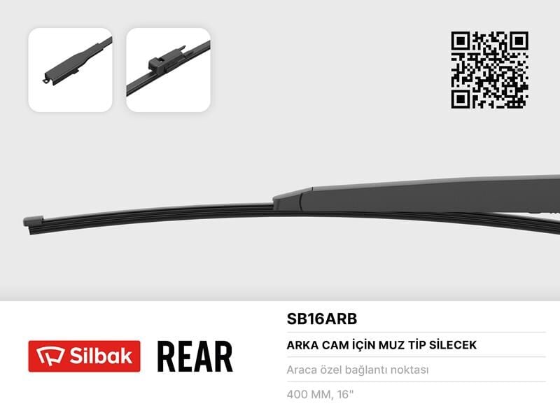 SİLECEK SÜPÜRGESİ ARKA MUZ TİPİ 405mm DOBLO II TEK KAPI 02/10 SPRINTER - CRAFTER 04/06