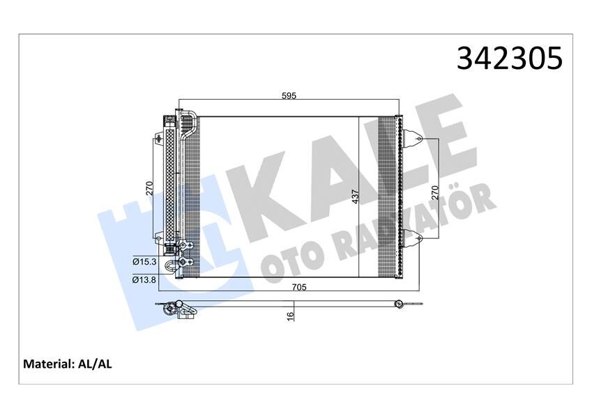KLİMA KONDENSERİ PASSAT 05 577x439x16 AL/BRZ