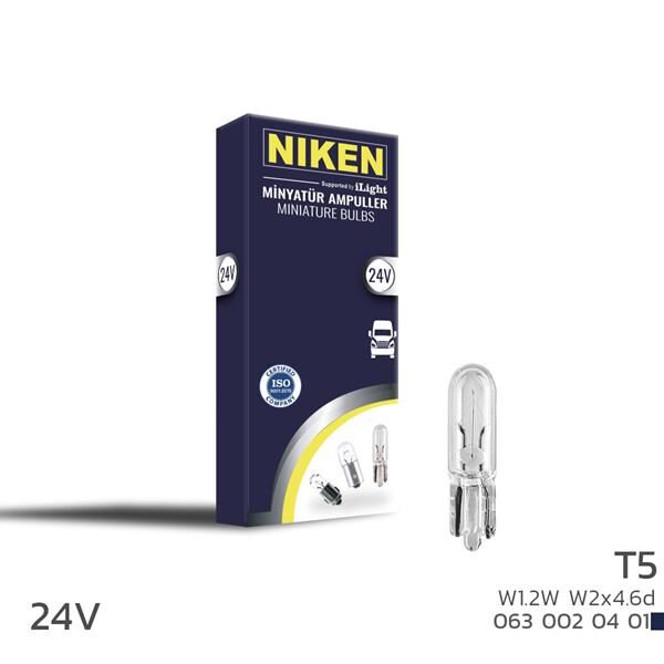 NIKEN 24V T5 AMPUL W1.2W W2x4.6d 10LU