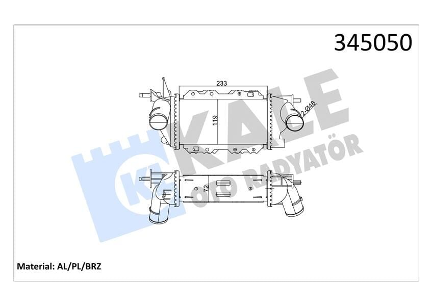 TURBO RADYATÖRÜ INTERCOOLER VECTRA 2.0-2.2 DTİ MEK AL/PL/BRZ