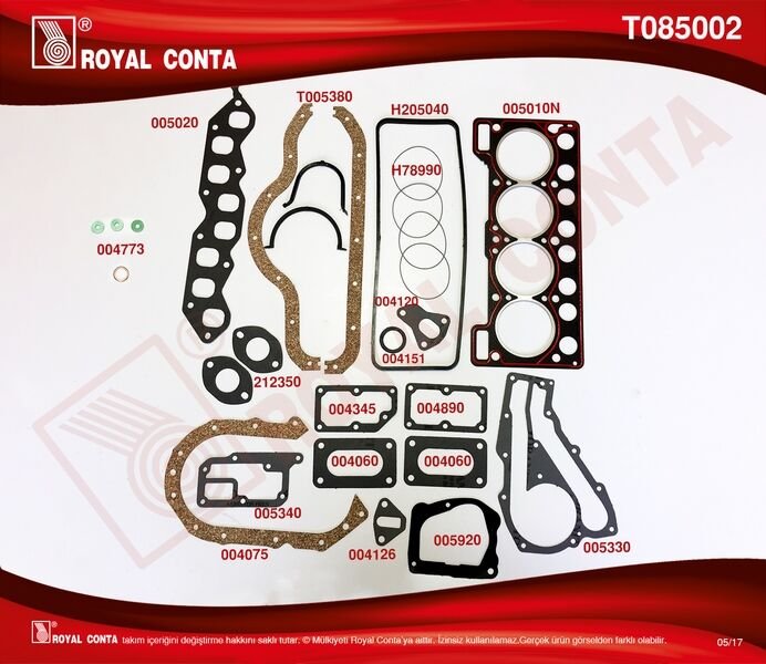 MOTOR TAKIM CONTA STD. KEÇESİZ R9 1400