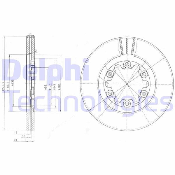 ÖN FREN DISK HAVALI 273.7MM RANGER 4X4 98 06 MAZDA B2500 98 06 4X4