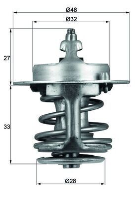TERMOSTAT 82c - CONTALI TOYOTA COROLLA 1.3L 2E 4E-FE EE90 EE100 EE111 88-00 1.6L 4A-F 4A-FE AE92 AE101 AE111 88-00 / CORONA 2.0L 3S-F 3S-FE ST171 ST191 89-94 / CARINA E 2.0L 3S-FE ST191E 95-98