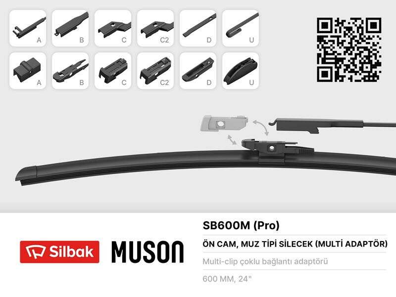 SİLECEK SÜPÜRGESİ MUZ TİPİ GRAFİTLİ 600mm 6 APARATLI