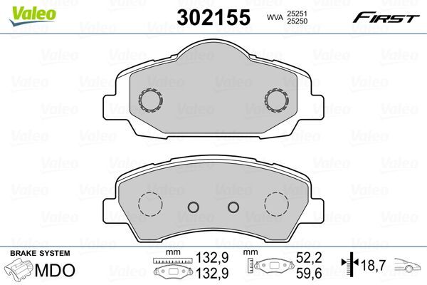 ÖN FREN BALATASI PEUGEOT P301 12 P308 13 CITROEN C-ELYSEE 12 C4 14 266mm