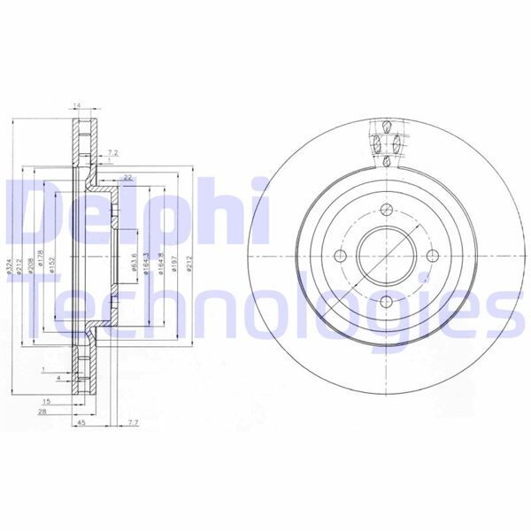 FREN DİSKİ ÇİFTLİ PAKET . DELİKLİ ÖN FORD FOCUS 01/2002 04/2005