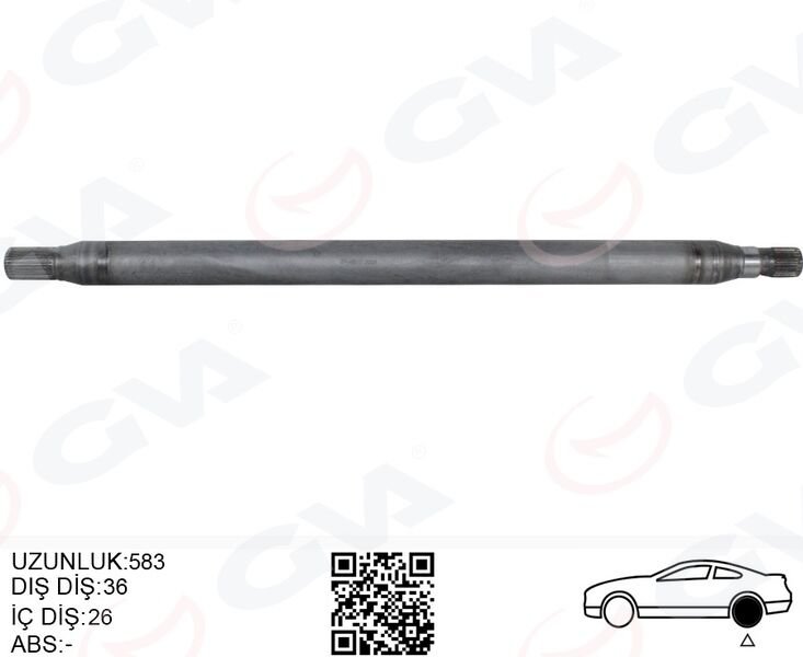 AKS MILI ARKA SAG INCE UZUN 893mm MERCEDES SPRINTER B906 . VW CRAFTER 30-35-50 Z:26-29