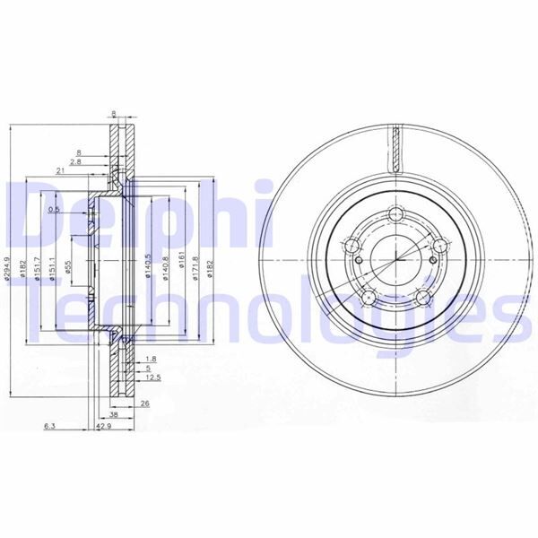 FREN DİSKİ ÇİFTLİ PAKET . DELİKLİ ÖN TOYOTA AVENSIS 01/2003 06/2009