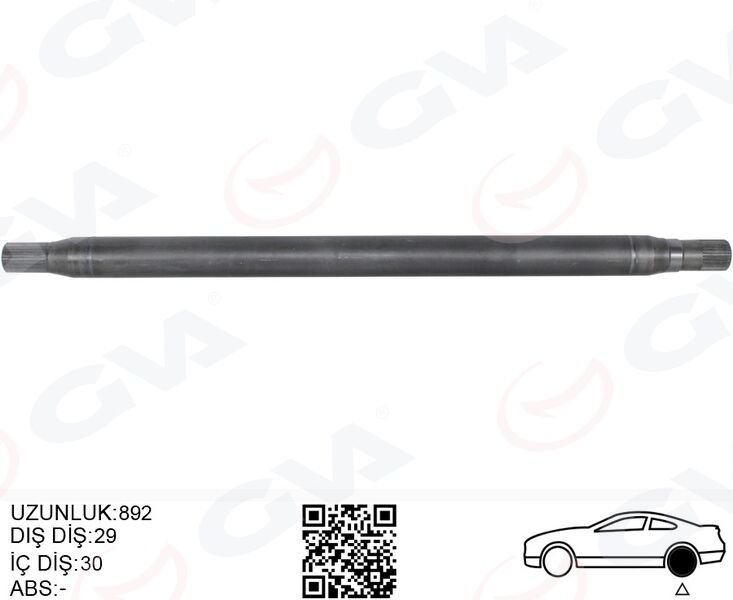 AKS MILI ARKA SAG KALIN UZUN 892mm MERCEDES SPRINTER B906 . VW CRAFTER 30-35-50 Z:29-30