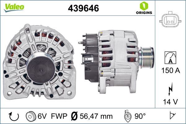 ALTERNATOR 14V 150A RENAULT CLIO III 05 10 CLIO IV 12 FLUENCE 10 KANGOO II 08 LAGUNA III 07 15 MEGANE II 02 08 MEGANE III 09 15 MEGANE IV 16 DUSTER II 17 1.5dCi