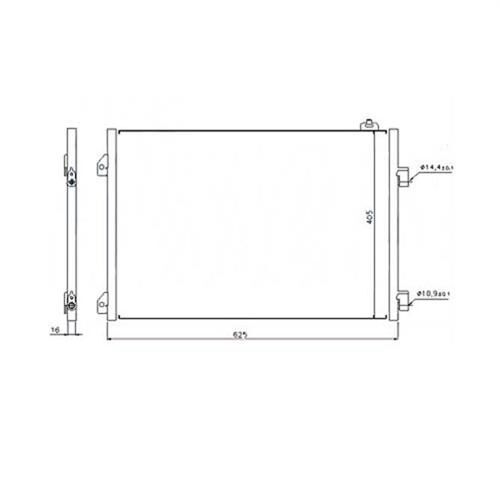 KLİMA KONDENSERİ KURUTUCU İLE CLIO SYMBOL 1.5 DCI 04 MEK 658x411x16