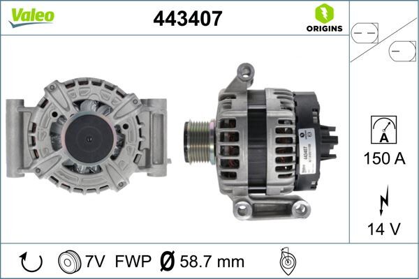ALTERNATOR 12V 150A TRANSIT V348-V347 2.2 TDCI 11 14 TRANSIT V363 14 17 RANGER 2.2 TKE 11