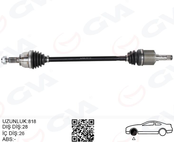KOMPLE AKS ARKA SAĞ/SOL FREELANDER 2 L359 2.0 Si4 2.2TD4 06 14 820MM DİŞ 28 DİFERANSİYEL DİŞ 26