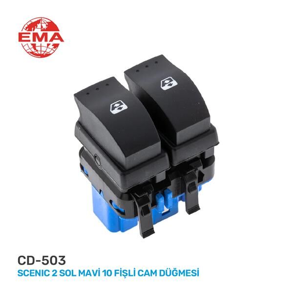 CAM AÇMA ANAHTARI ÖN SOL SCENIC 2 11 FİŞLİ MAVİ