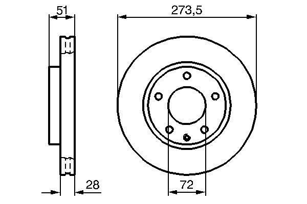 ÖN FREN DİSKİ HAVA KANALLI MAZDA XEDOS 9 2.5L KL TA12 94-00 273.5 ÇAP X 5 BİJON - Adet disk fiyatıdır
